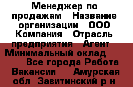 Менеджер по продажам › Название организации ­ ООО Компания › Отрасль предприятия ­ Агент › Минимальный оклад ­ 30 000 - Все города Работа » Вакансии   . Амурская обл.,Завитинский р-н